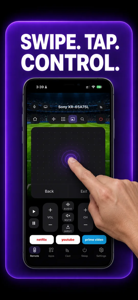 Swipe, tap, control